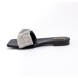 
                  
                    Load image into Gallery viewer, Dasia Women&amp;#39;s Sandals - Glitter Foot Strap - Open Toe - Flat Heel
                  
                