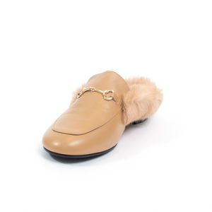 
                  
                    Load image into Gallery viewer, Hillary Women&amp;#39;s Mules - Fur Trim - Leather - Flat Heel
                  
                