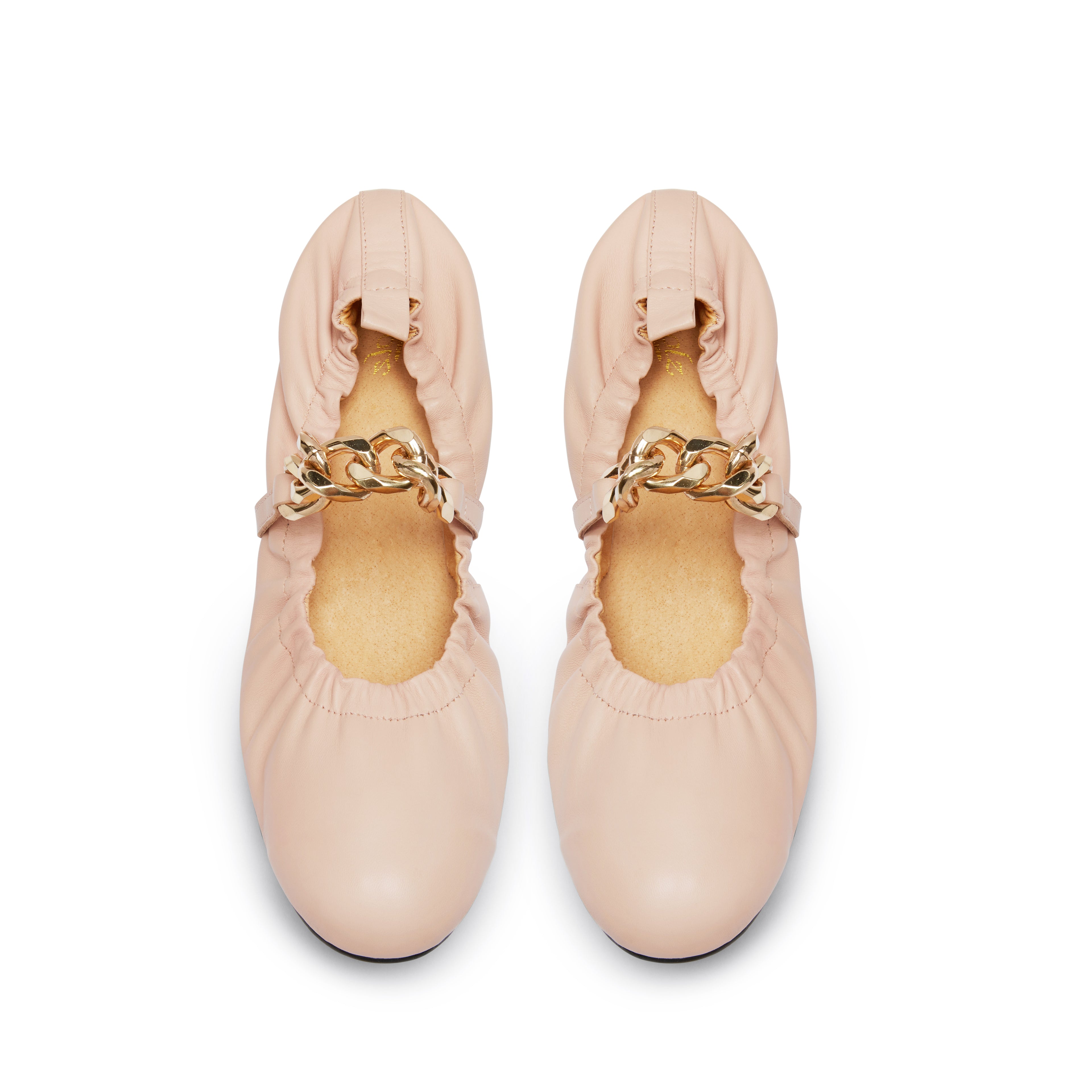 Justice Women’s Ballerina - Gold Chain - Sheep Leather
