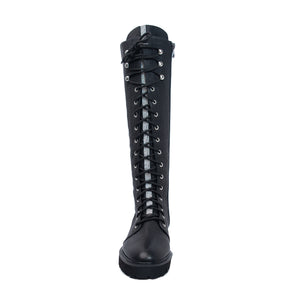 
                  
                    Load image into Gallery viewer, Delton Women’s Boots - Rhinestone Detail - Lug Sole - Full Zipper
                  
                