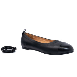 
                  
                    Load image into Gallery viewer, Denise Women’s Ballerina - Ankle Strap - Flats - Leather
                  
                