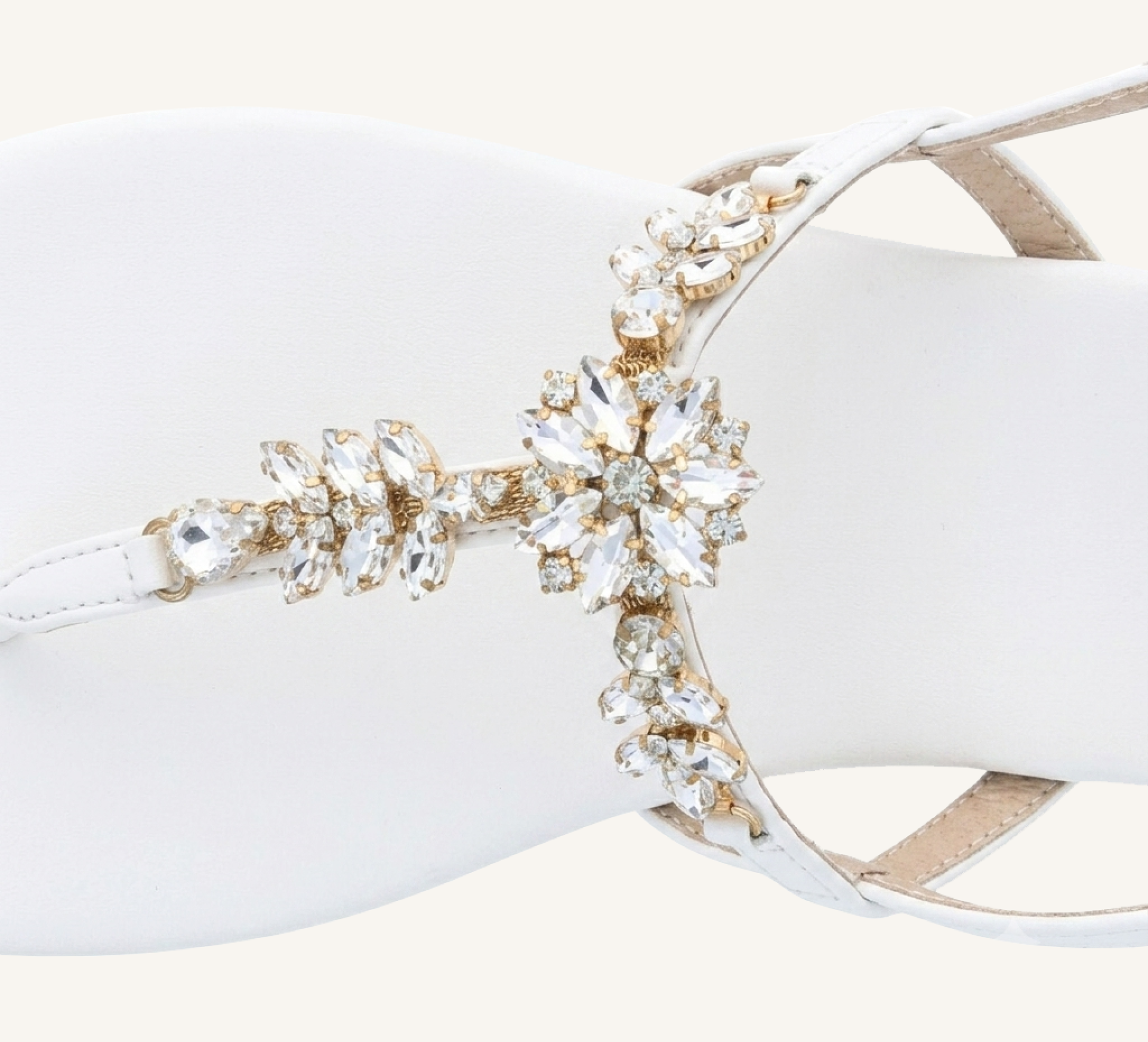 Laura Women’s Crystal Sandals – Slingback – Flat – Open Toe