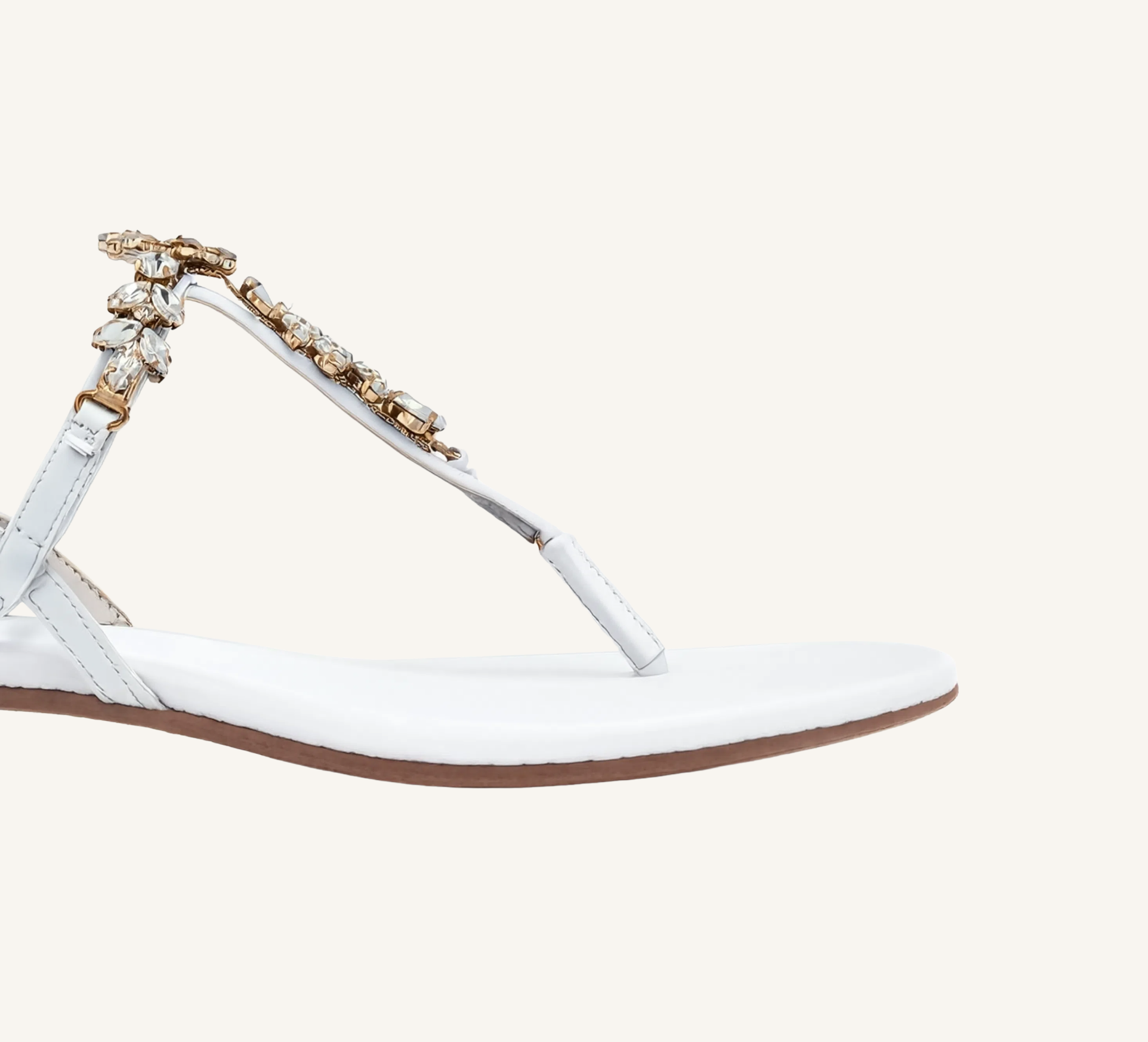 Laura Women’s Crystal Sandals – Slingback – Flat – Open Toe