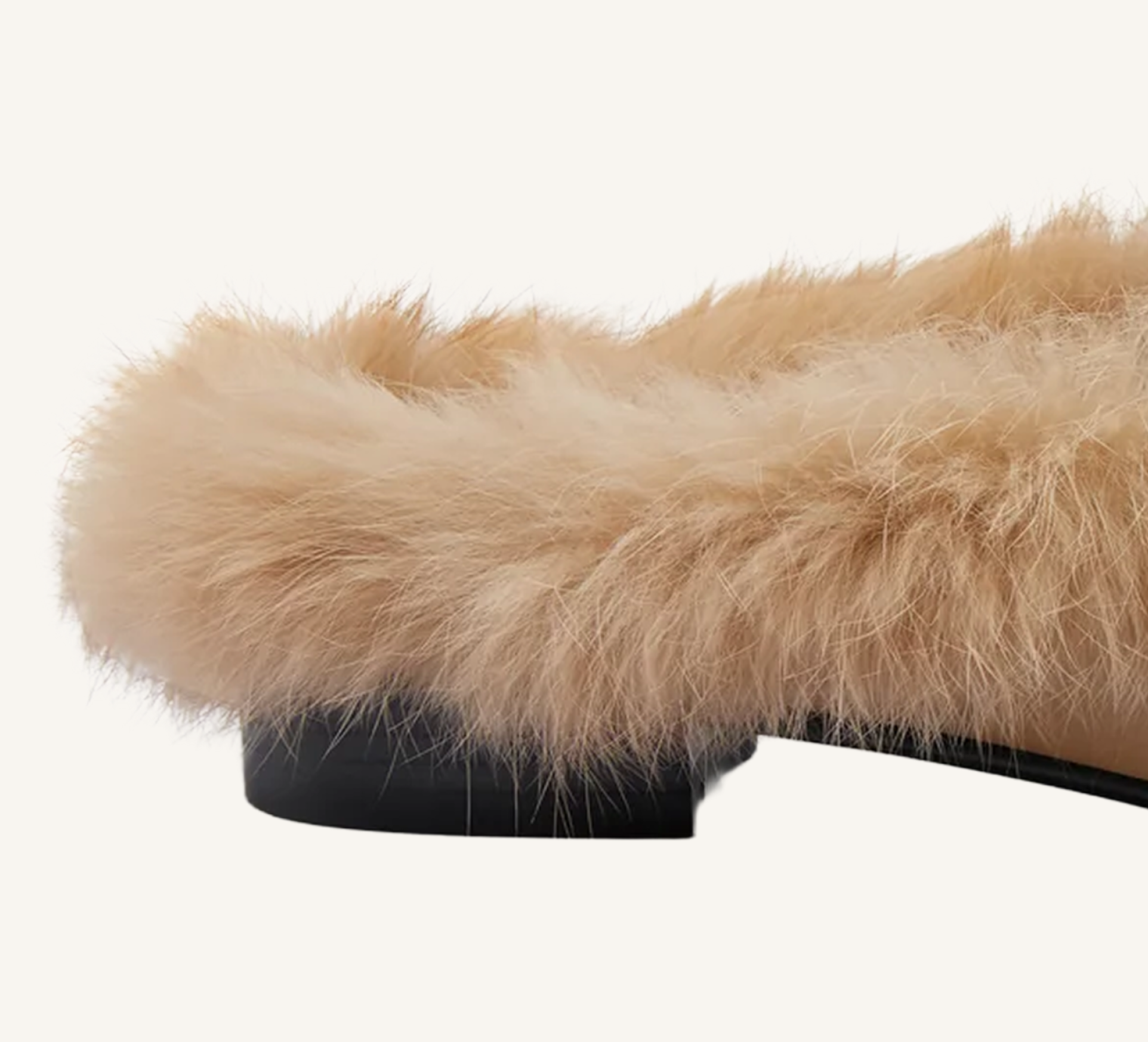 Hillary Women's Mules - Fur Trim - Leather - Flat Heel