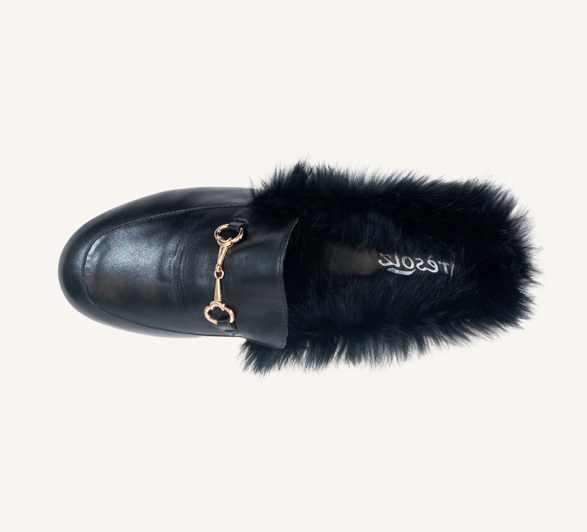 Hillary Women's Mules - Fur Trim - Leather - Flat Heel