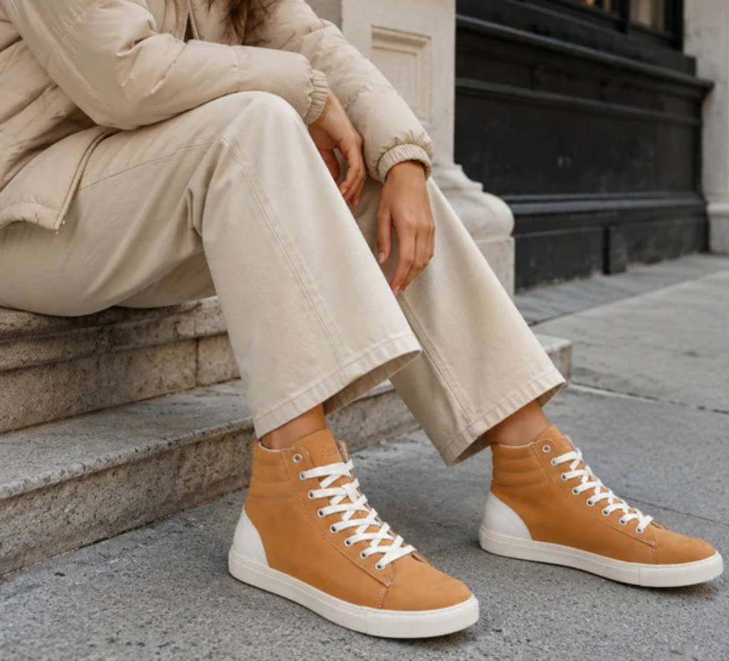 Fraser Women’s  Wheat  High Top Sneaker - Cup Sole - Leather