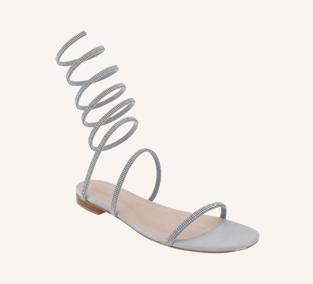 Julian Women’s Sandals - Spiral Strap – Flat Heel – Open Toe