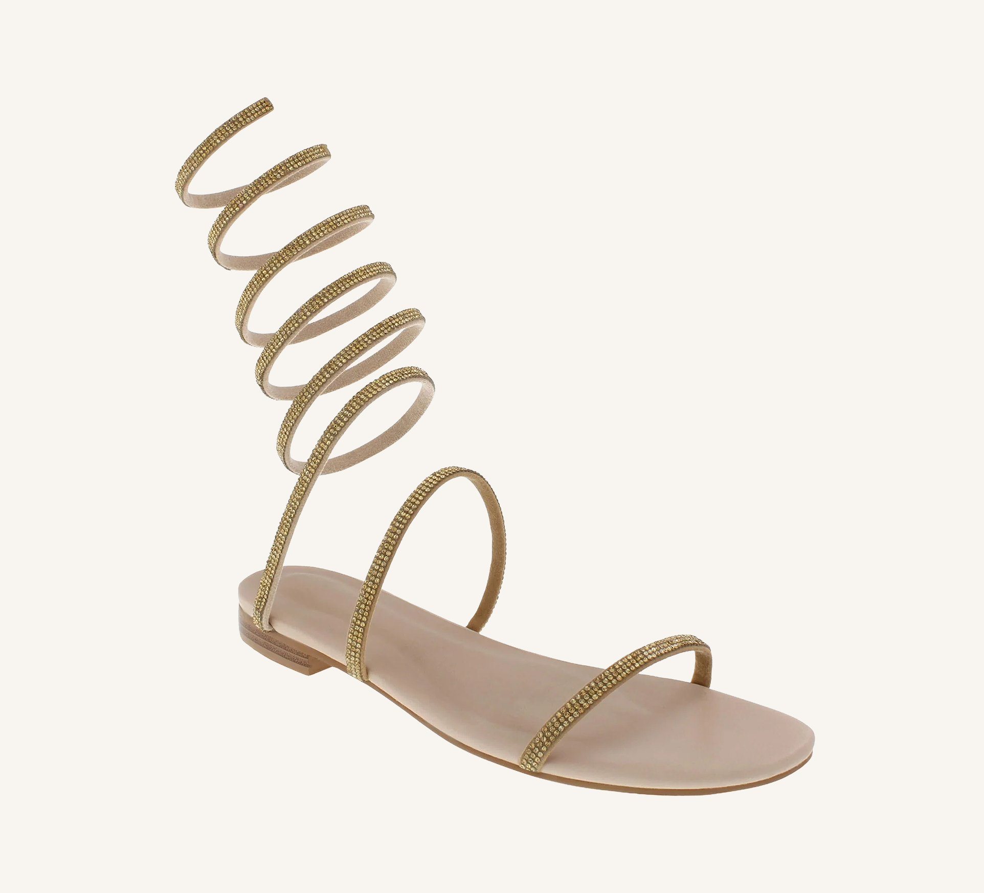 Julian Women’s Sandals - Spiral Strap – Flat Heel – Open Toe