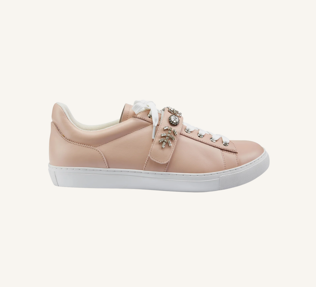 Gabby Dress Sneaker - Crystal Detailing - Cup Sole - Leather