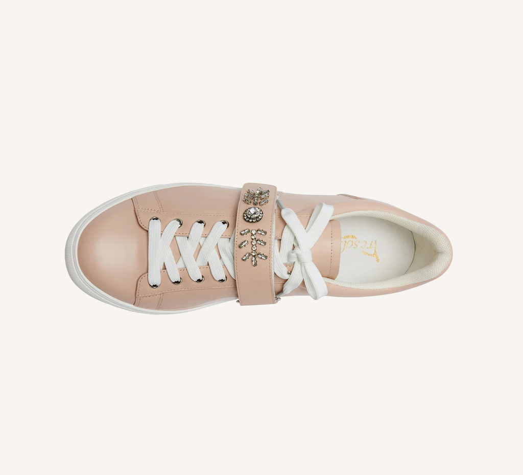 Gabby Dress Sneaker - Crystal Detailing - Cup Sole - Leather