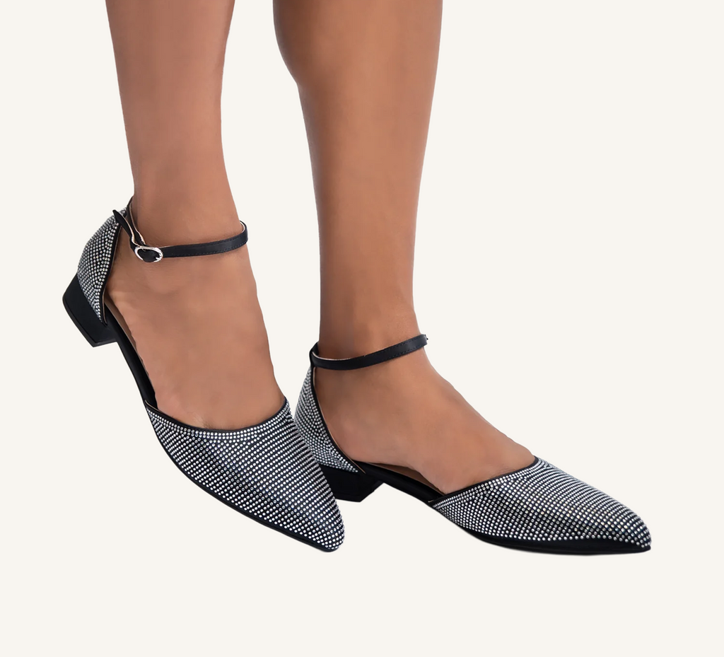 Debbie Women’s Dress Shoes - Rhinstone – 1" Heel
