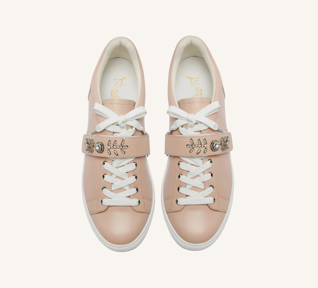 Gabby Dress Sneaker - Crystal Detailing - Cup Sole - Leather