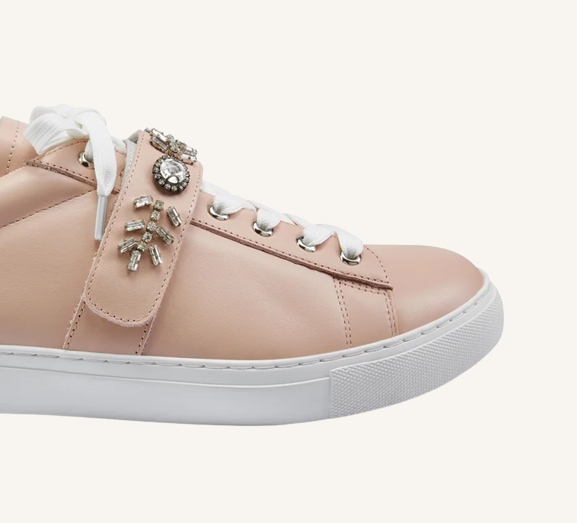 Gabby Dress Sneaker - Crystal Detailing - Cup Sole - Leather