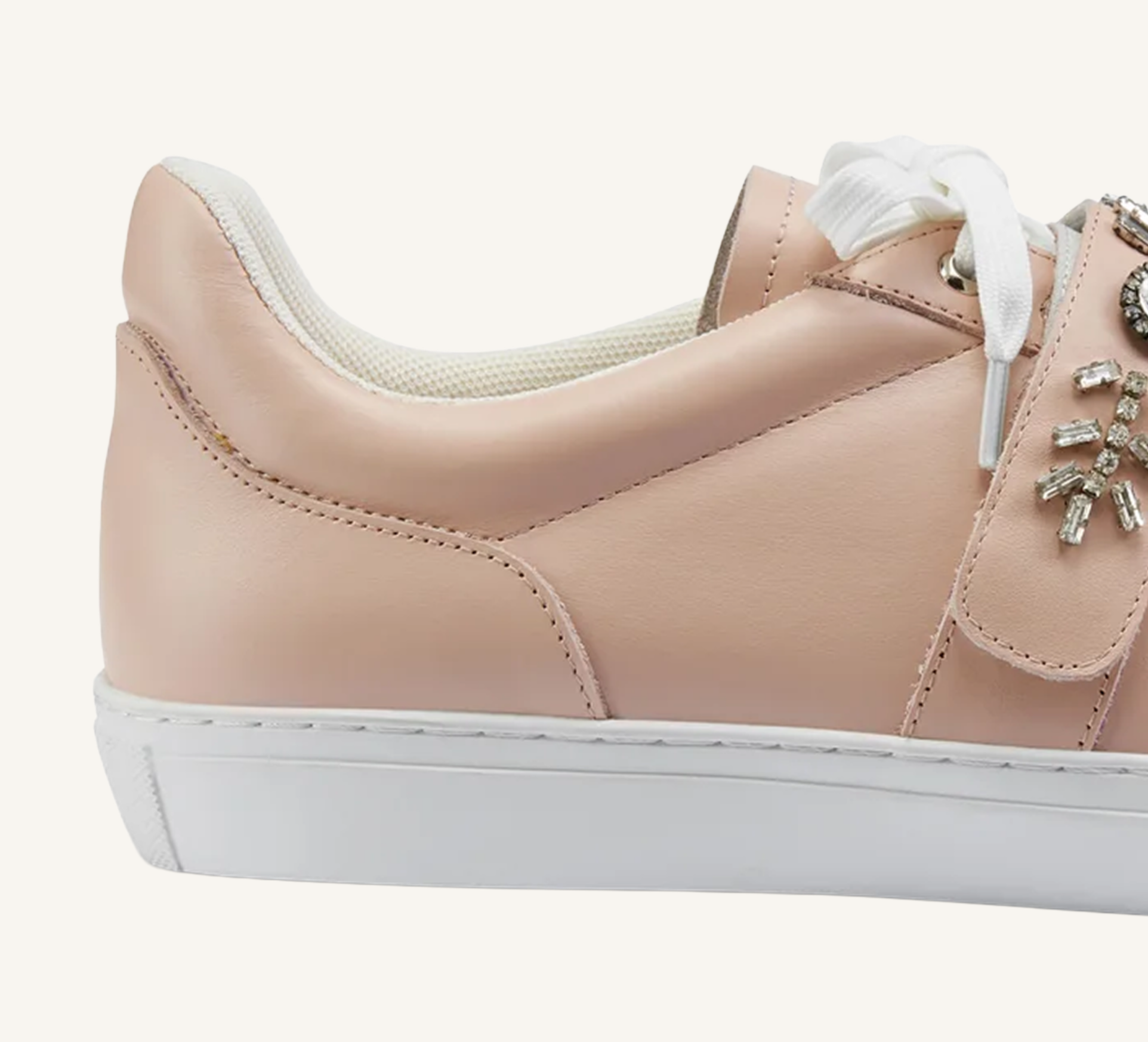 Gabby Dress Sneaker - Crystal Detailing - Cup Sole - Leather