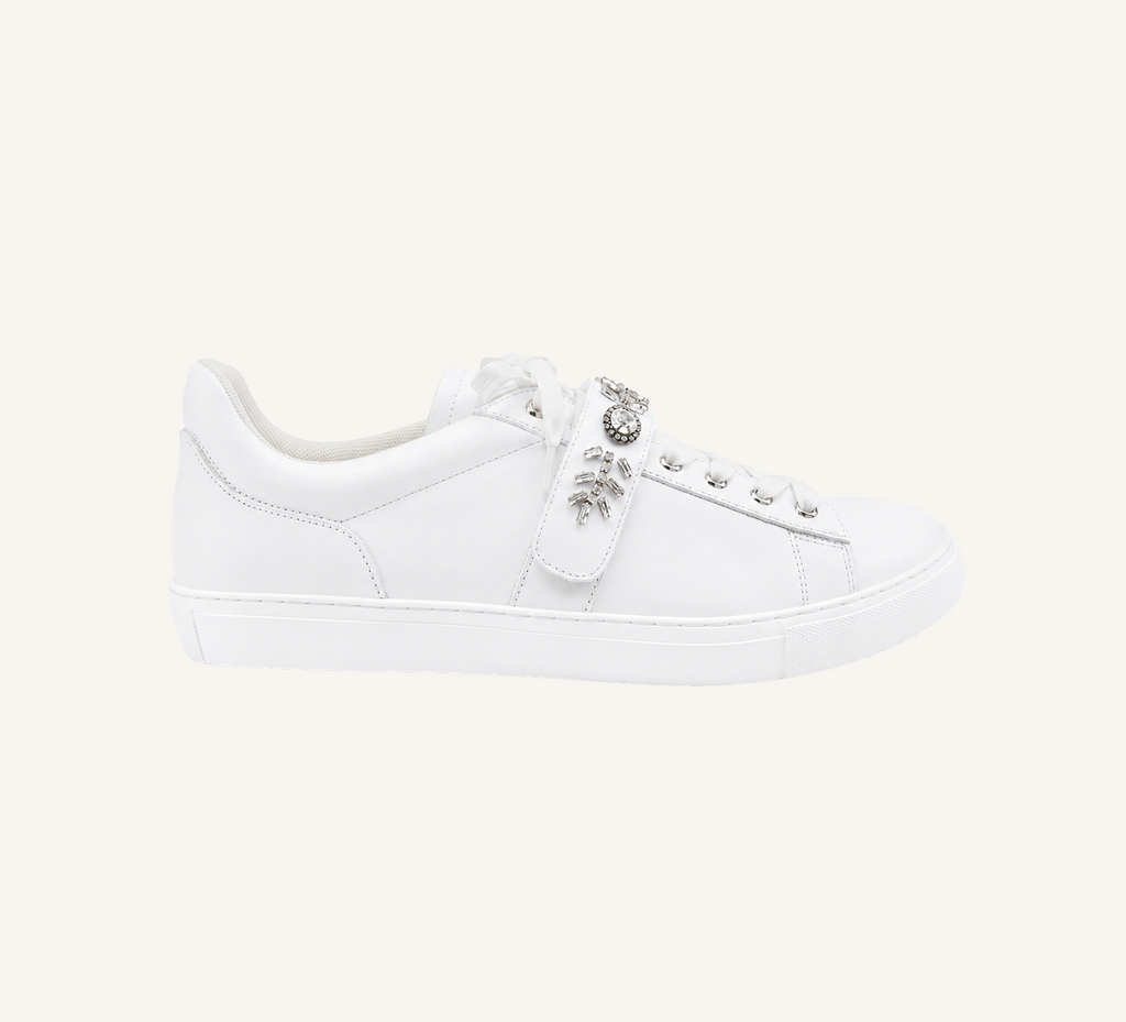 Gabby Dress Sneaker - Crystal Detailing - Cup Sole - Leather