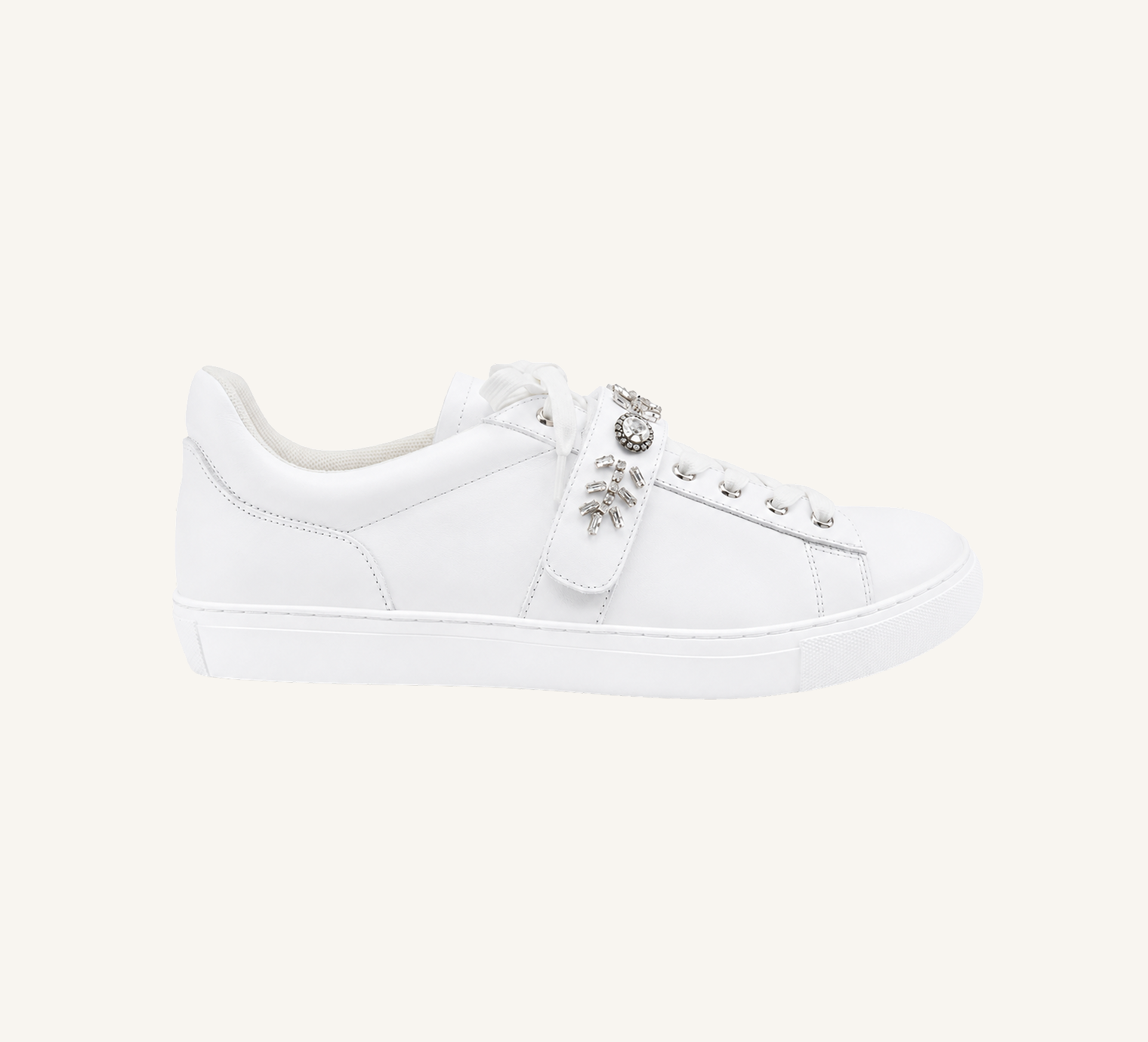 Gabby Dress Sneaker - Crystal Detailing - Cup Sole - Leather