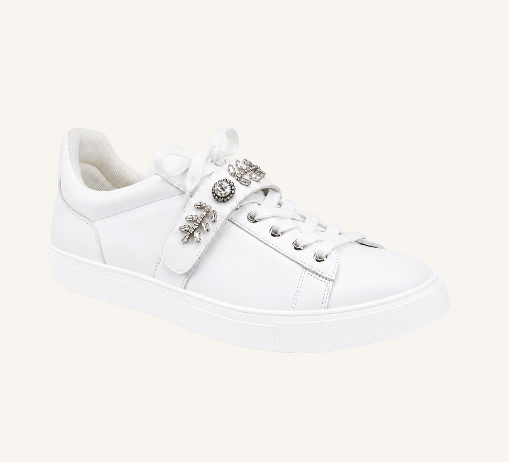 Gabby Dress Sneaker - Crystal Detailing - Cup Sole - Leather