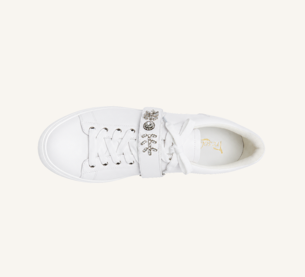 Gabby Dress Sneaker - Crystal Detailing - Cup Sole - Leather