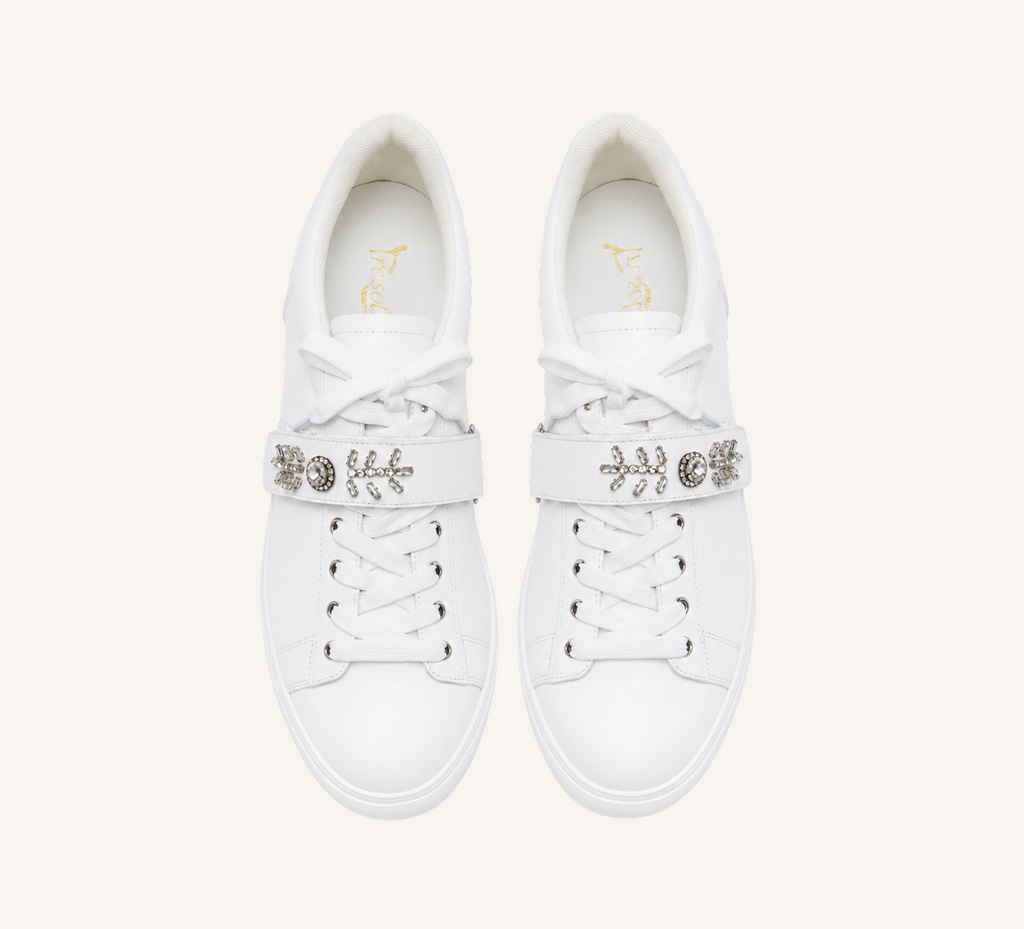 Gabby Dress Sneaker - Crystal Detailing - Cup Sole - Leather