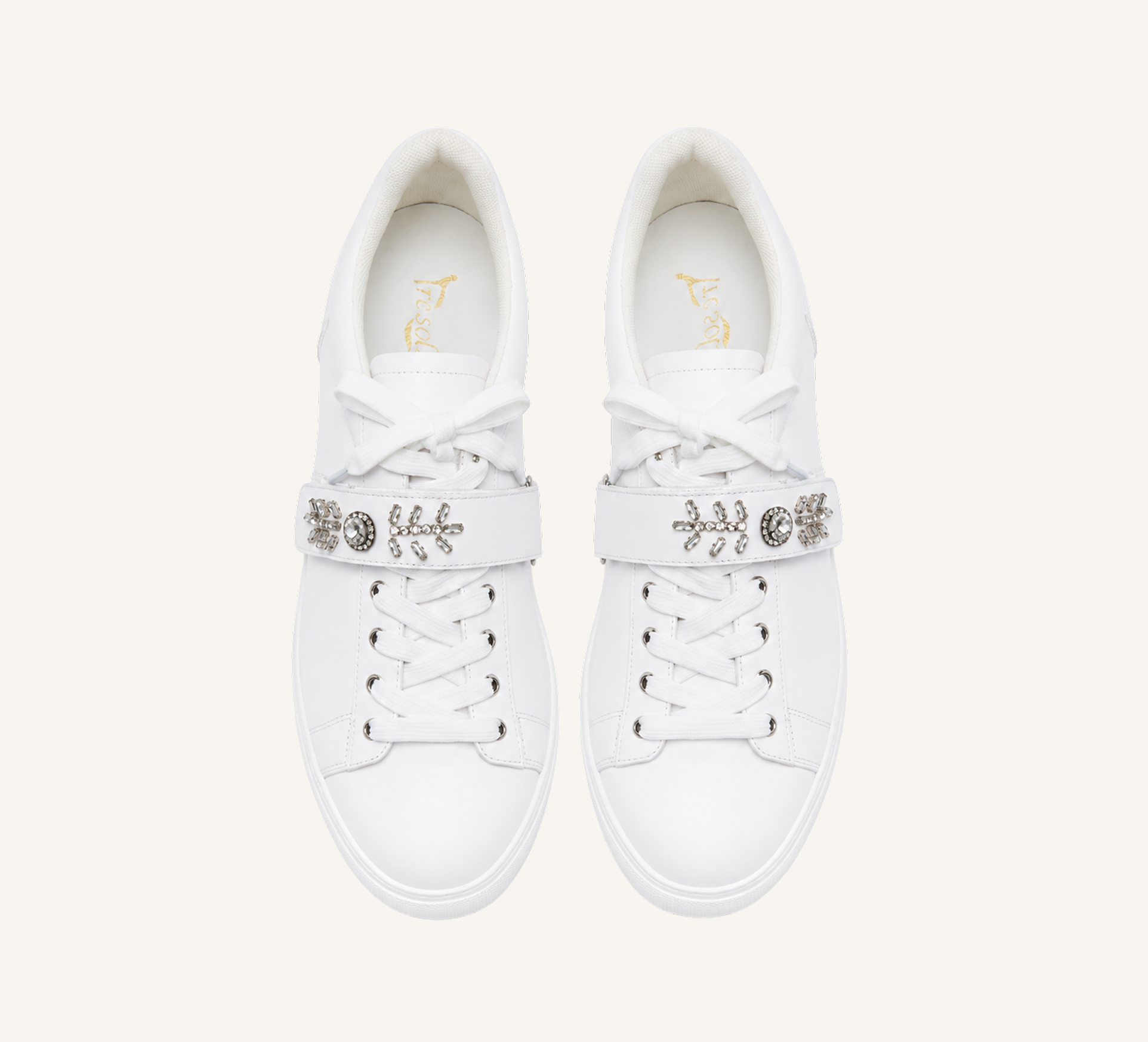 Gabby Dress Sneaker - Crystal Detailing - Cup Sole - Leather