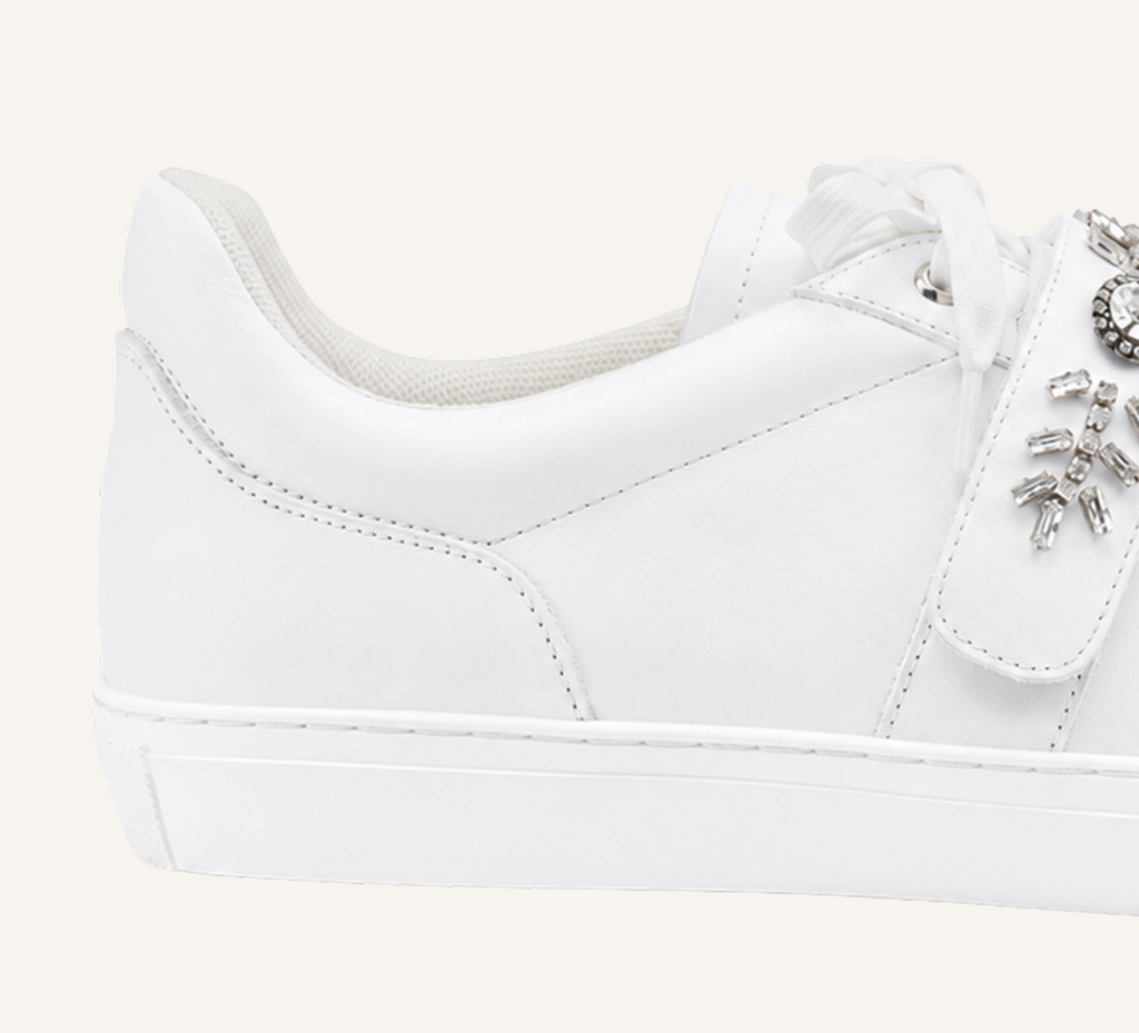 Gabby Dress Sneaker - Crystal Detailing - Cup Sole - Leather