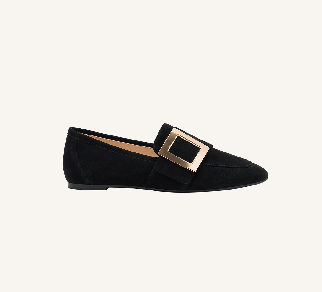 Jackie Women's Loafers - Buckle Accent - Suede