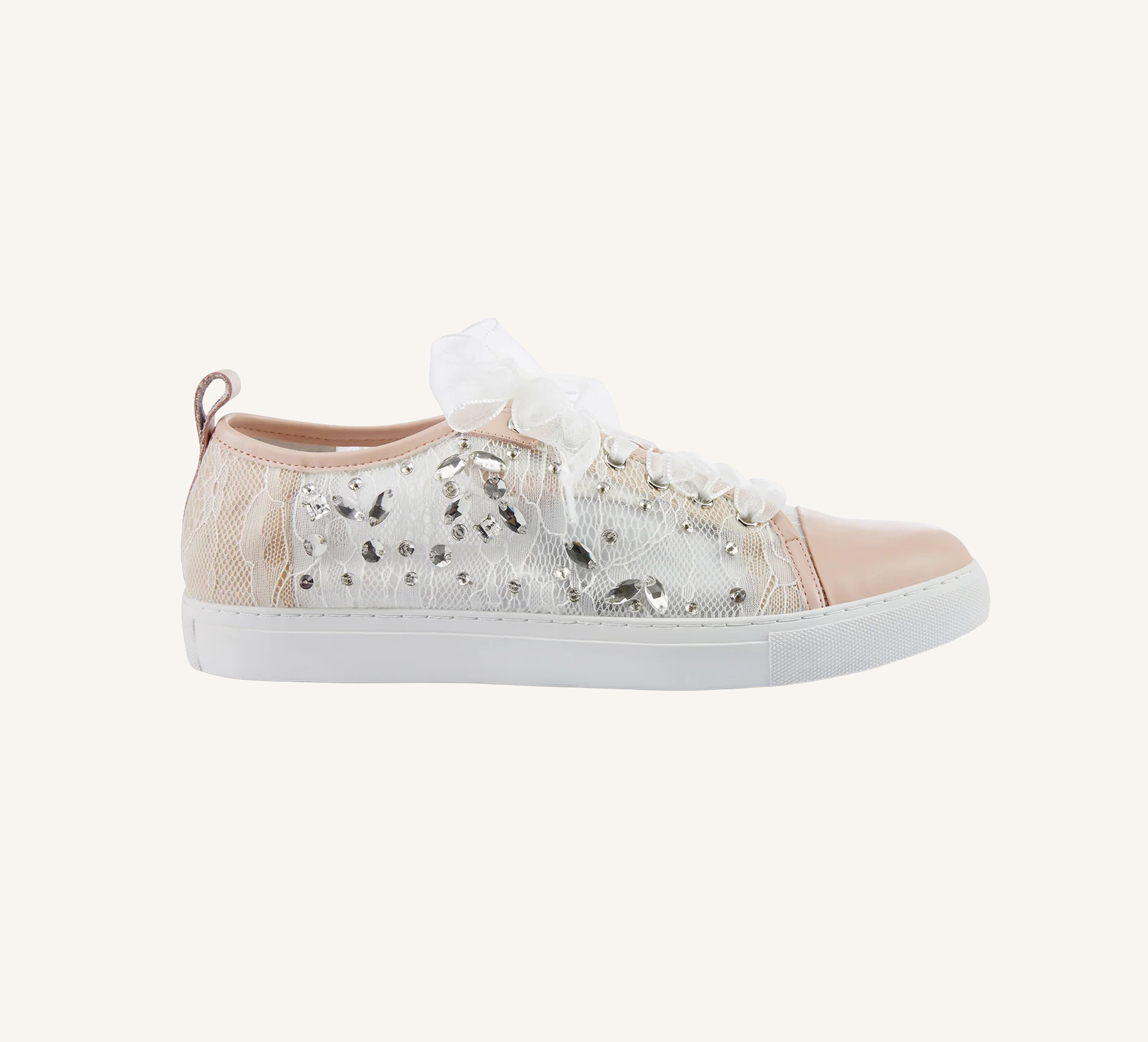 Hopey Women’s Bridal Sneaker - Rhinestone - Lace