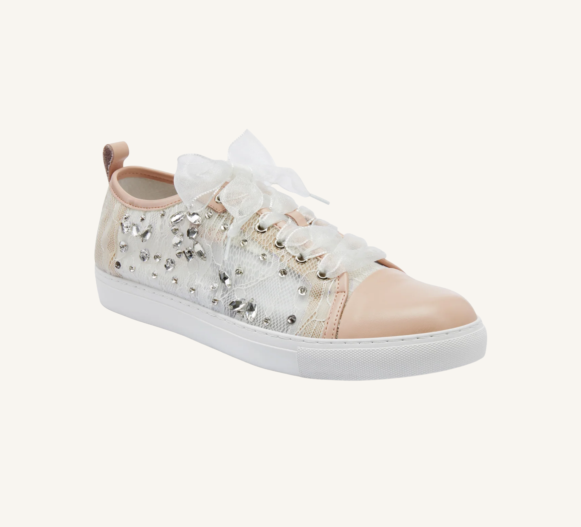 Hopey Women’s Bridal Sneaker - Rhinestone - Lace