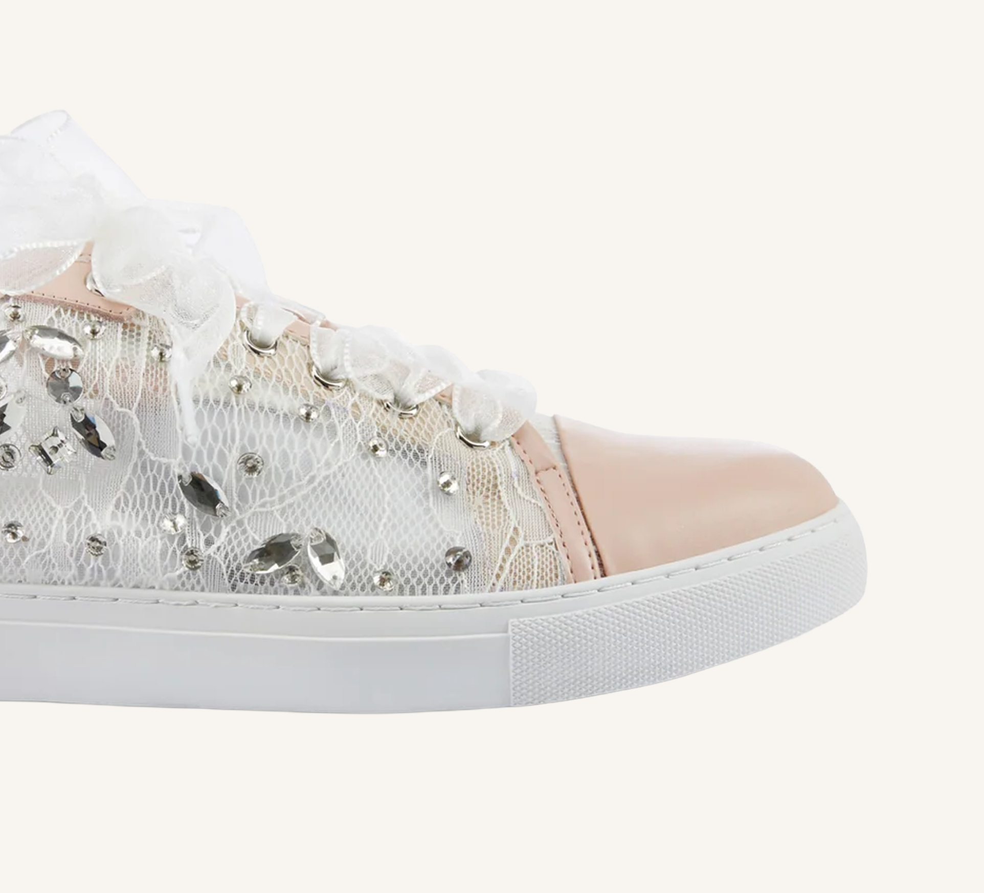 Hopey Women’s Bridal Sneaker - Rhinestone - Lace