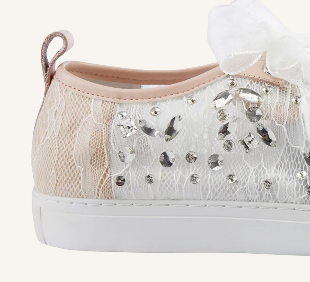 Hopey Women’s Bridal Sneaker - Rhinestone - Lace