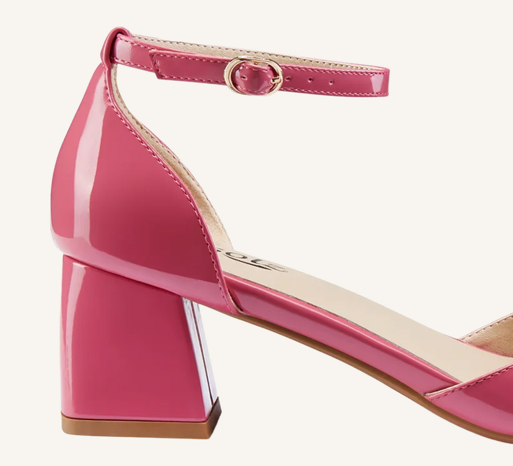 Marie Women’s Block Heel - Ankle Strap - 2” Heel - Square Toe