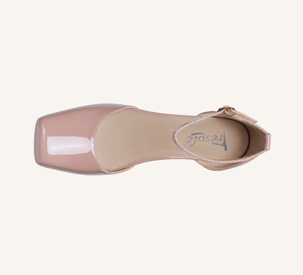 Marie Women’s Block Heel - Ankle Strap - 2” Heel - Square Toe