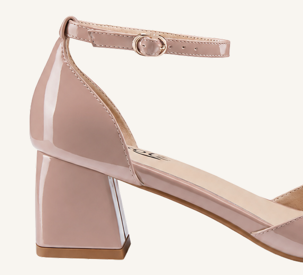 Marie Women’s Block Heel - Ankle Strap - 2” Heel - Square Toe