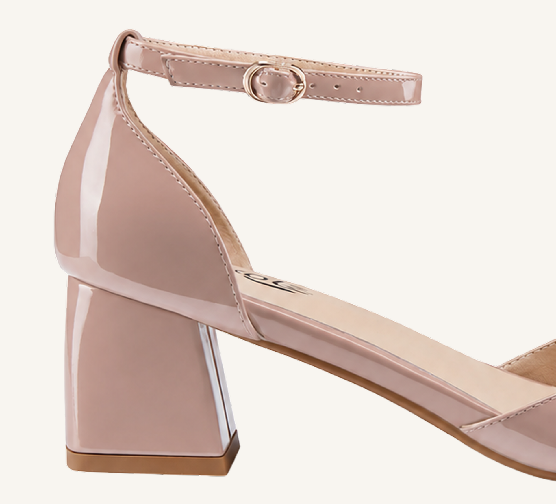 Marie Women’s Block Heel - Ankle Strap - 2” Heel - Square Toe