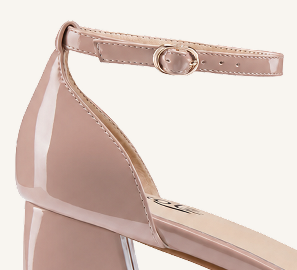 Marie Women’s Block Heel - Ankle Strap - 2” Heel - Square Toe