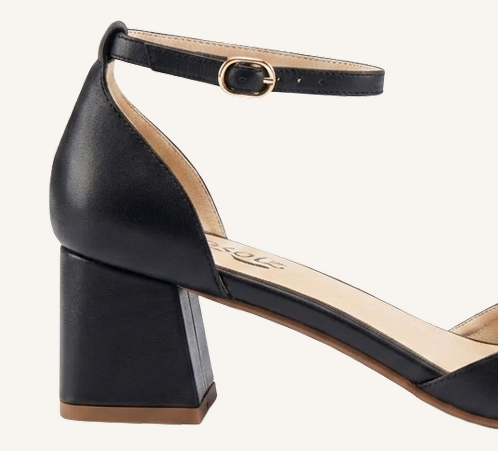 Marie Women’s Block Heel - Ankle Strap - 2” Heel - Square Toe