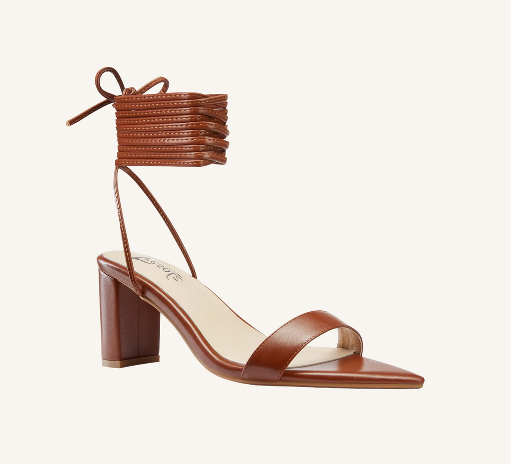 Claudine Sandals  - Pointed Toe - 3" Block Heel - Strappy