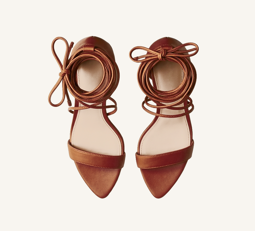 Claudine Sandals  - Pointed Toe - 3" Block Heel - Strappy