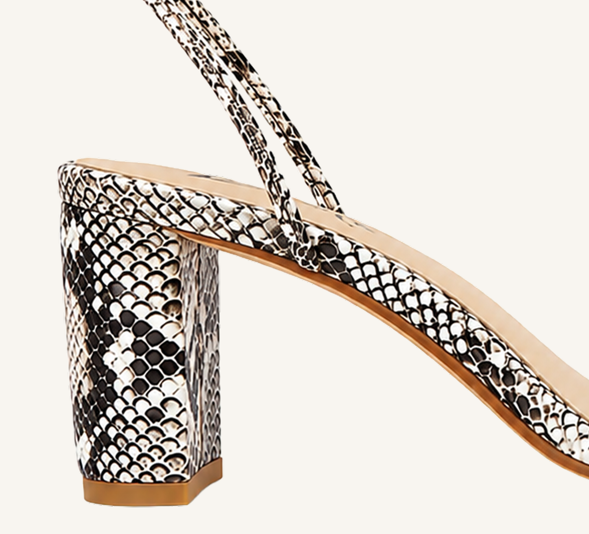 Claudine Sandals  - Pointed Toe - 3" Block Heel - Strappy