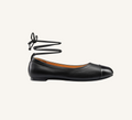 Denise Women’s Ballerina - Ankle Strap - Flats - Leather
