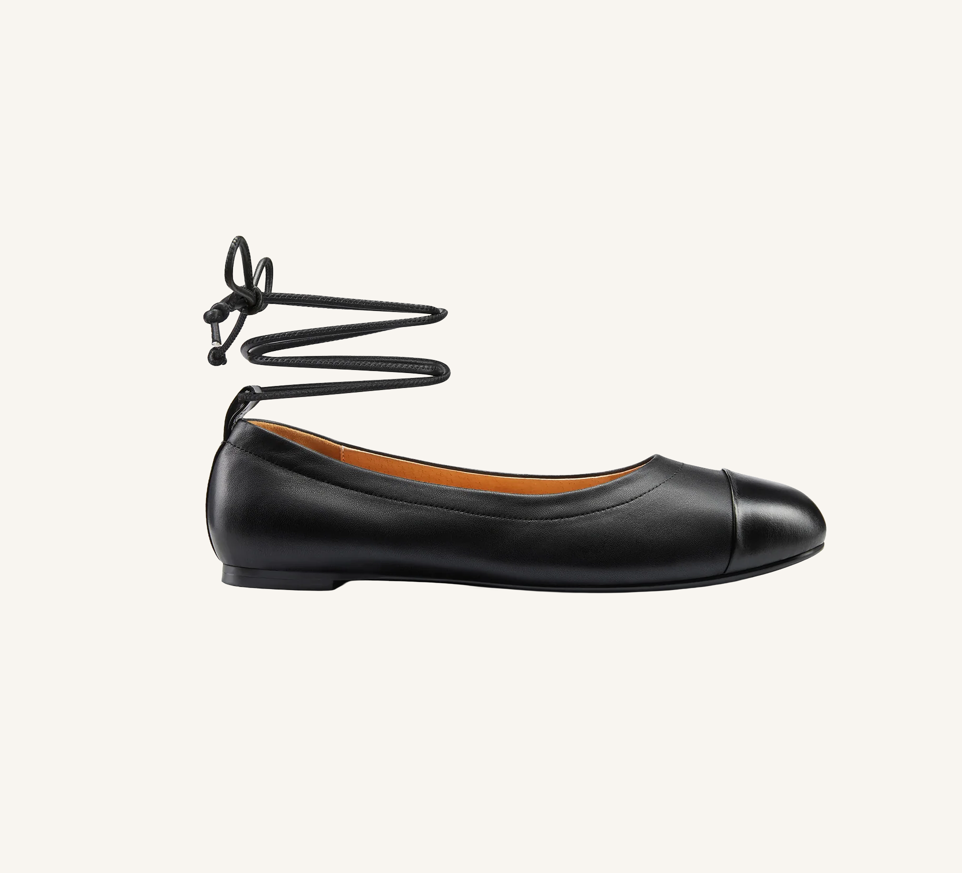 Denise Women’s Ballerina - Ankle Strap - Flats - Leather