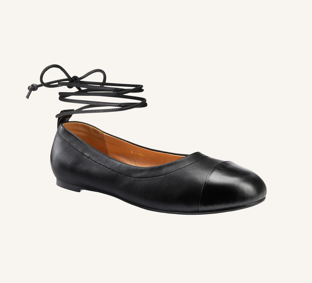 Denise Women’s Ballerina - Ankle Strap - Flats - Leather