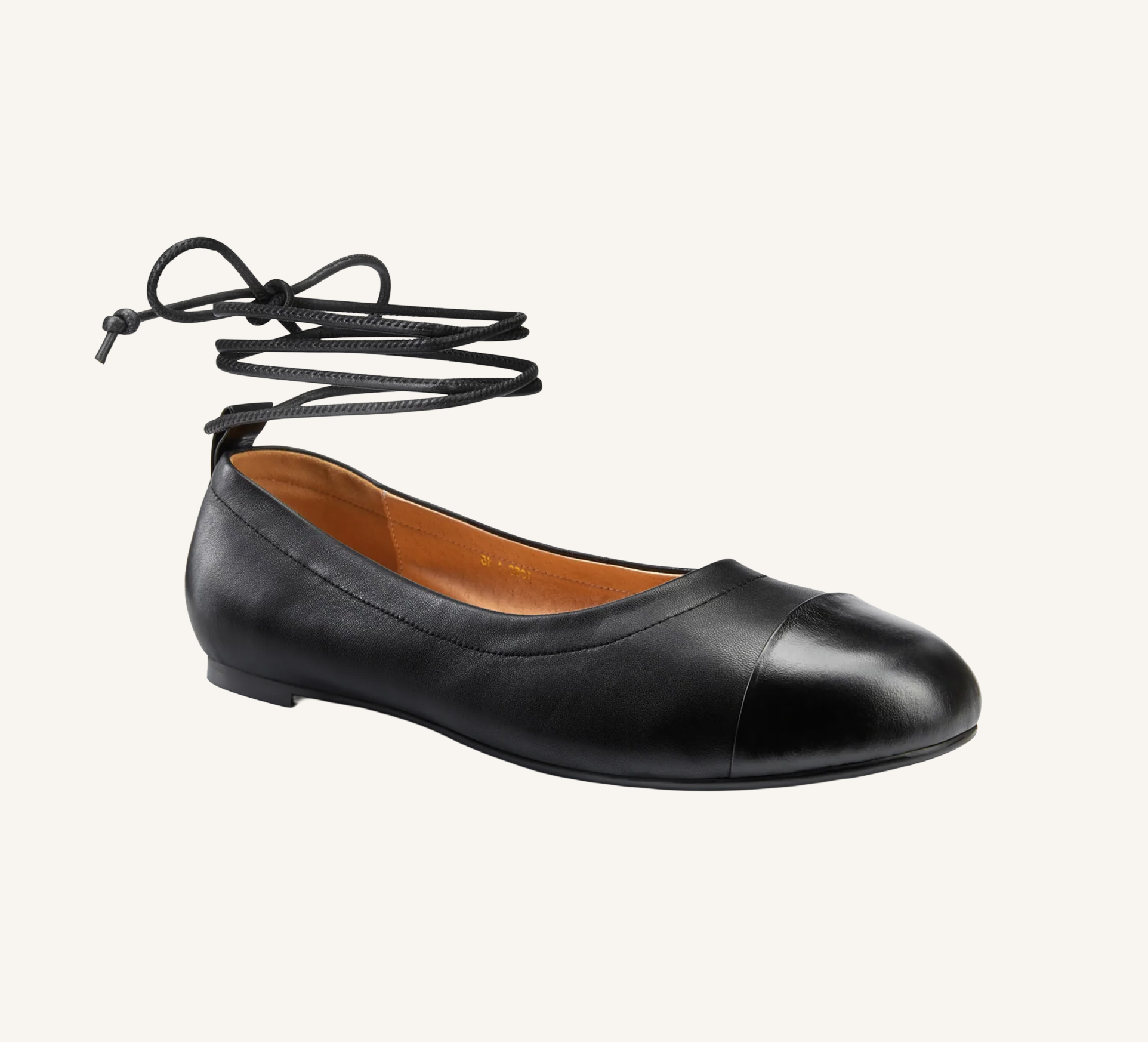 Denise Women’s Ballerina - Ankle Strap - Flats - Leather
