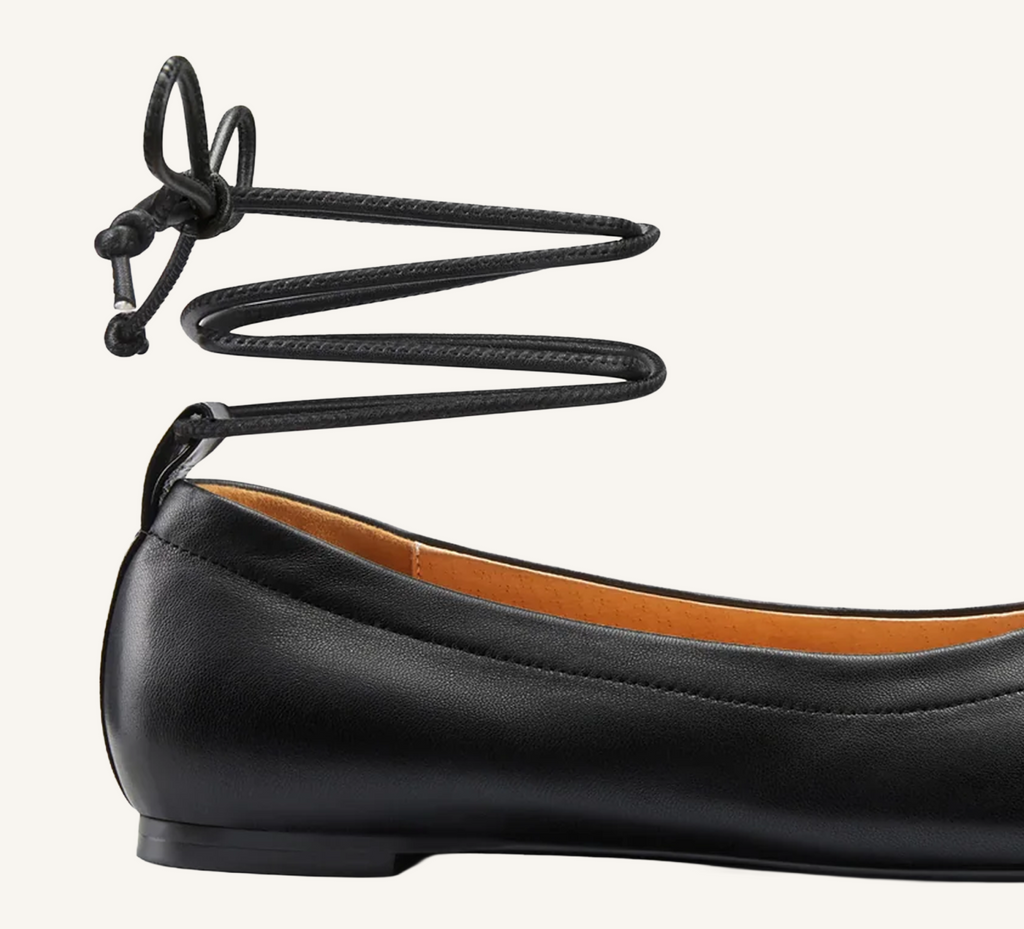 Denise Women’s Ballerina - Ankle Strap - Flats - Leather