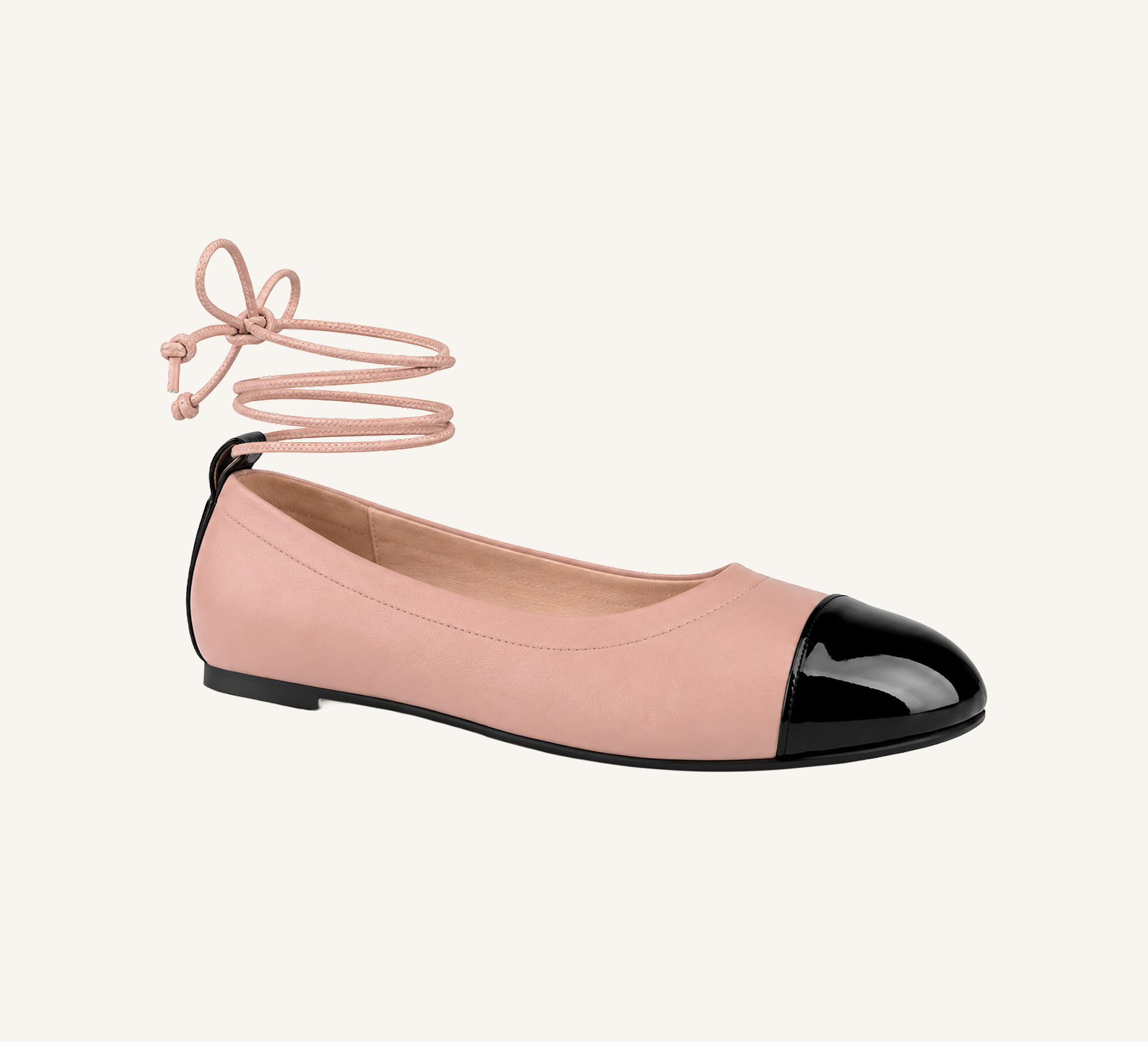 Denise Women’s Ballerina - Ankle Strap - Flats - Leather