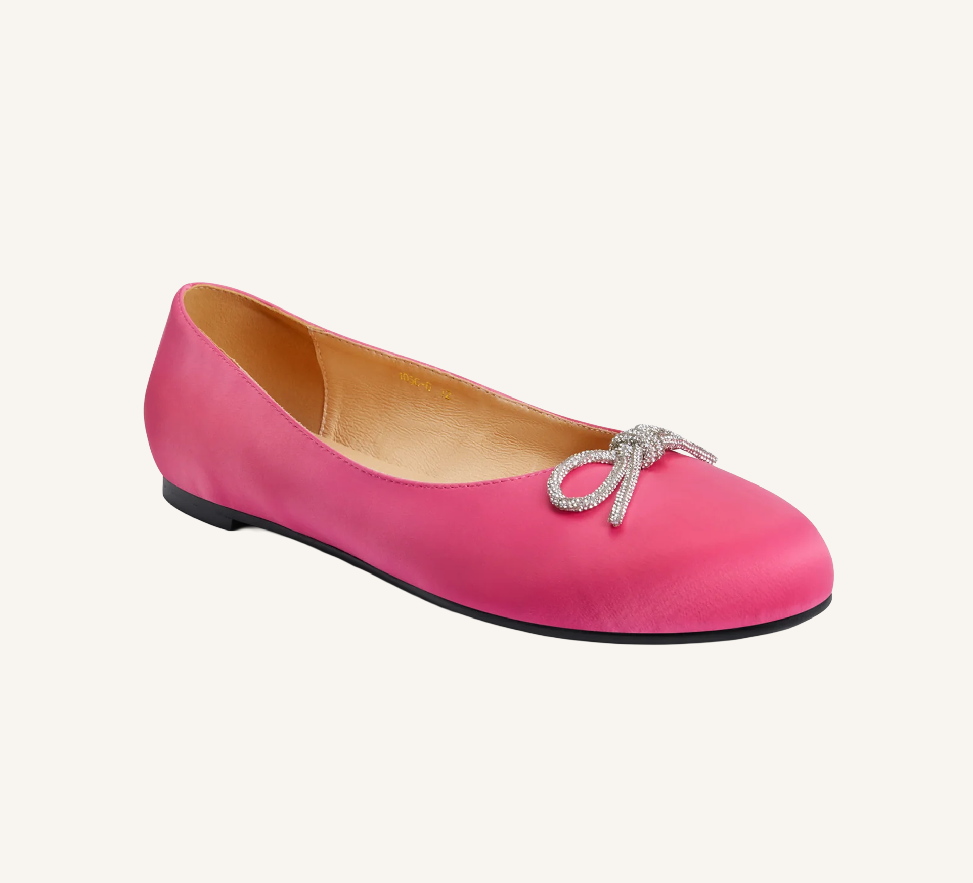 Sonia Women’s Ballerina - Bow Accent - Flats - Satin