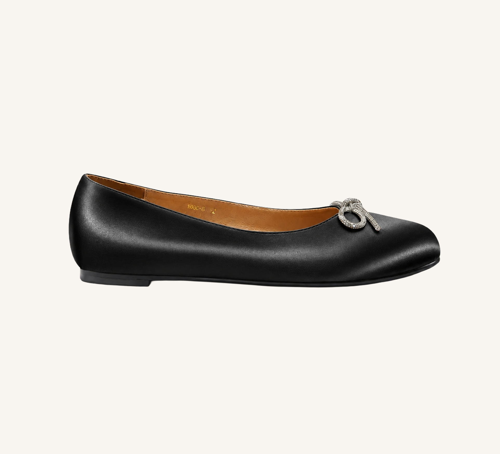 Sonia Women’s Ballerina - Bow Accent - Flats - Satin
