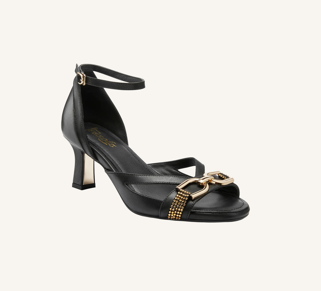 Beverly Women’s Sandal - Gold Accent - 2.5" Heel - Refined Leather