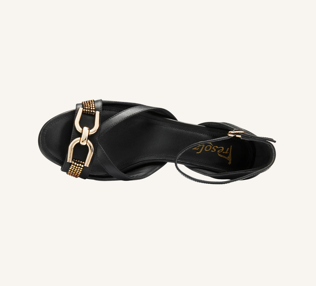 Beverly Women’s Sandal - Gold Accent - 2.5" Heel - Refined Leather
