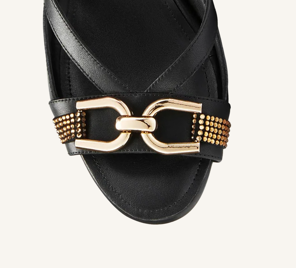 Beverly Women’s Sandal - Gold Accent - 2.5" Heel - Refined Leather